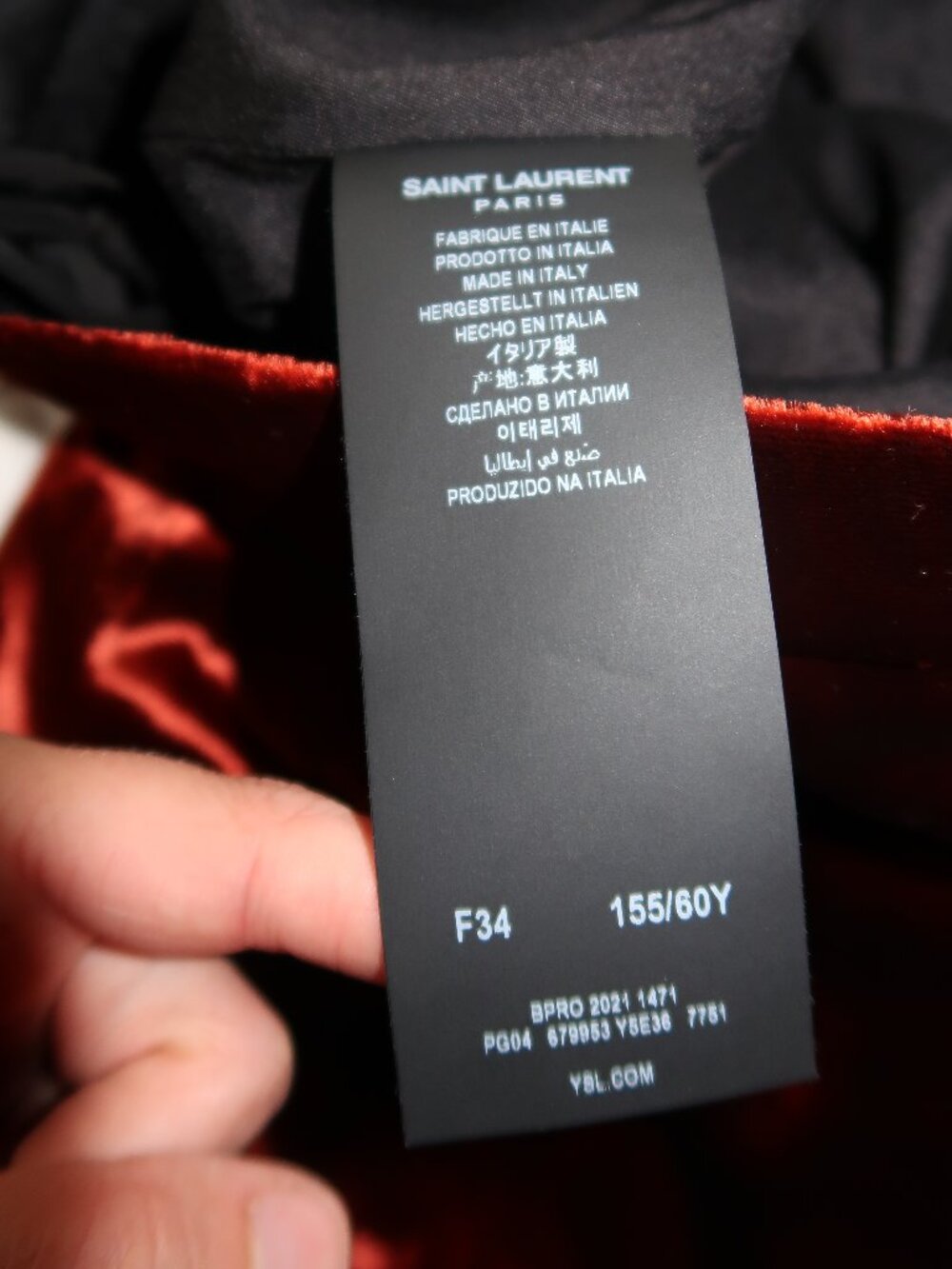 RARE Saint Laurent Velvet-Like Paisley Print Burgundy/Orange Flare Pant - Picture 16 of 16